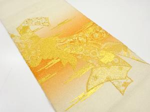 アンティーク　綴れヱ霞に束ね熨斗・古典柄模様織り出し袋帯(材料)